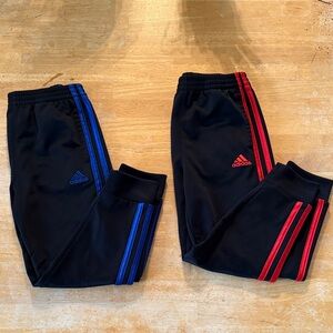 Adidas Kids track pants - Black with Blue and Red Accents